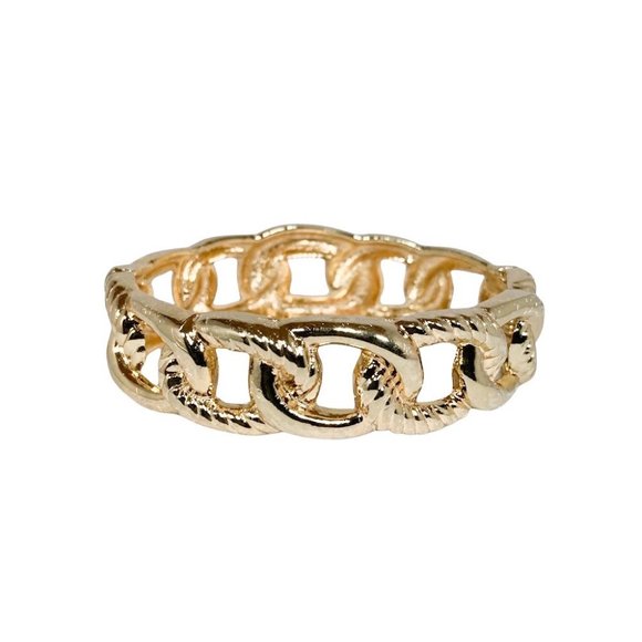 Gold Linked Bangle Hinge Bracelet - Picture 4 of 4